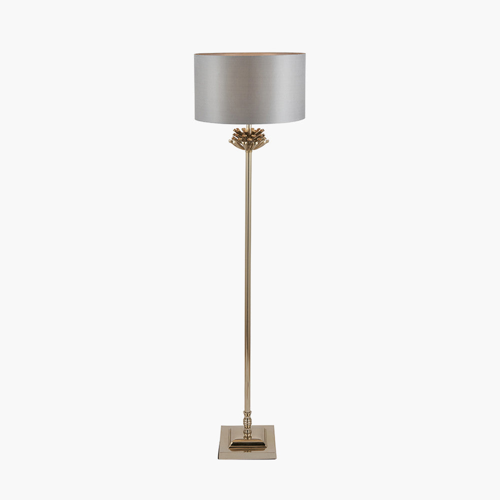 Spruce Champagne Gold Metal Fir Cone Floor Lamp