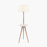 Malmo Natural Wood and White Table Floor Lamp