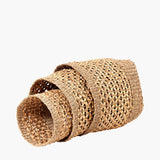 S/3 Woven Natural Seagrass and Water Hyacinth Tall Round Baskets