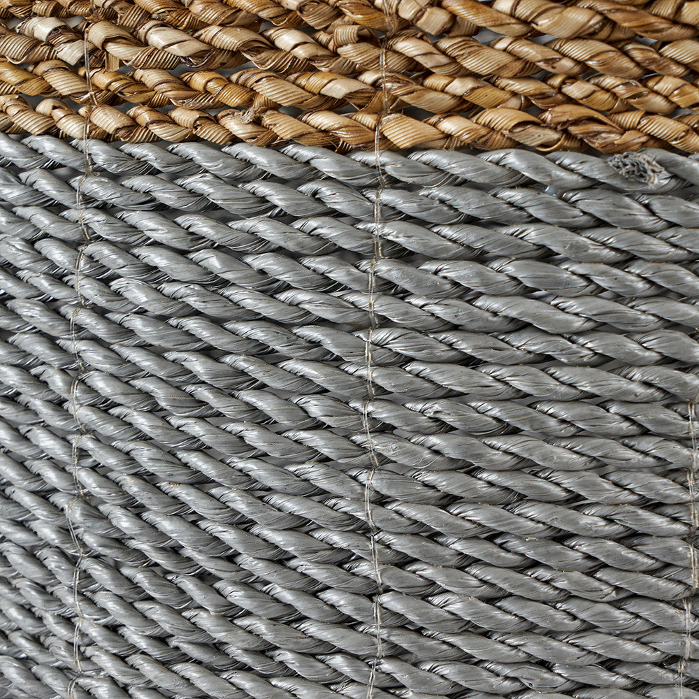 S/2 Banana Leaf Two Tone Natural and Grey Baskets