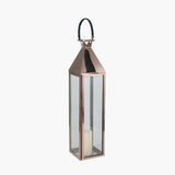 Shiny Copper Stainless Steel and Glass Large Lantern