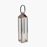 Shiny Copper Stainless Steel andGlass Medium Lantern