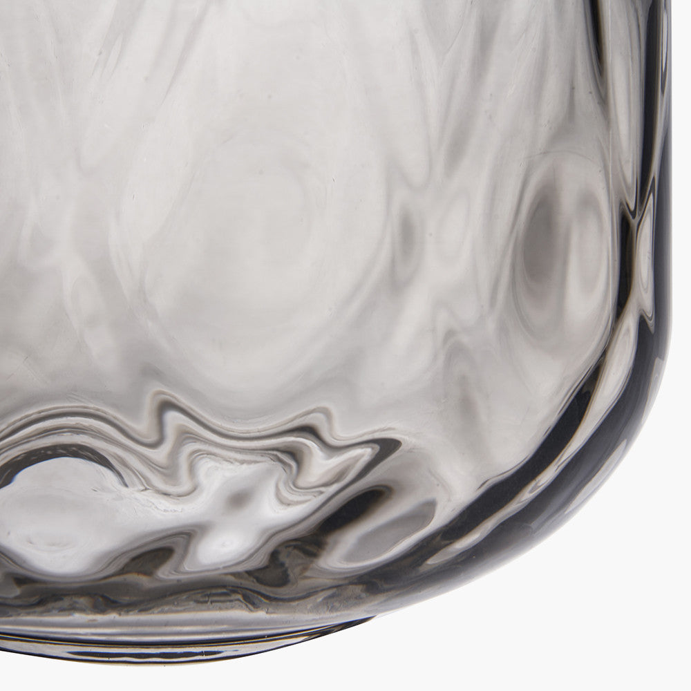 Smoked Grey Glass Quadrant Vase Large