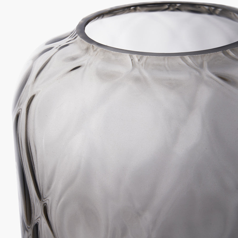 Smoked Grey Glass Quadrant Vase Small