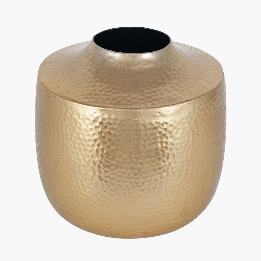 Brass Metal Hammered Large Vase