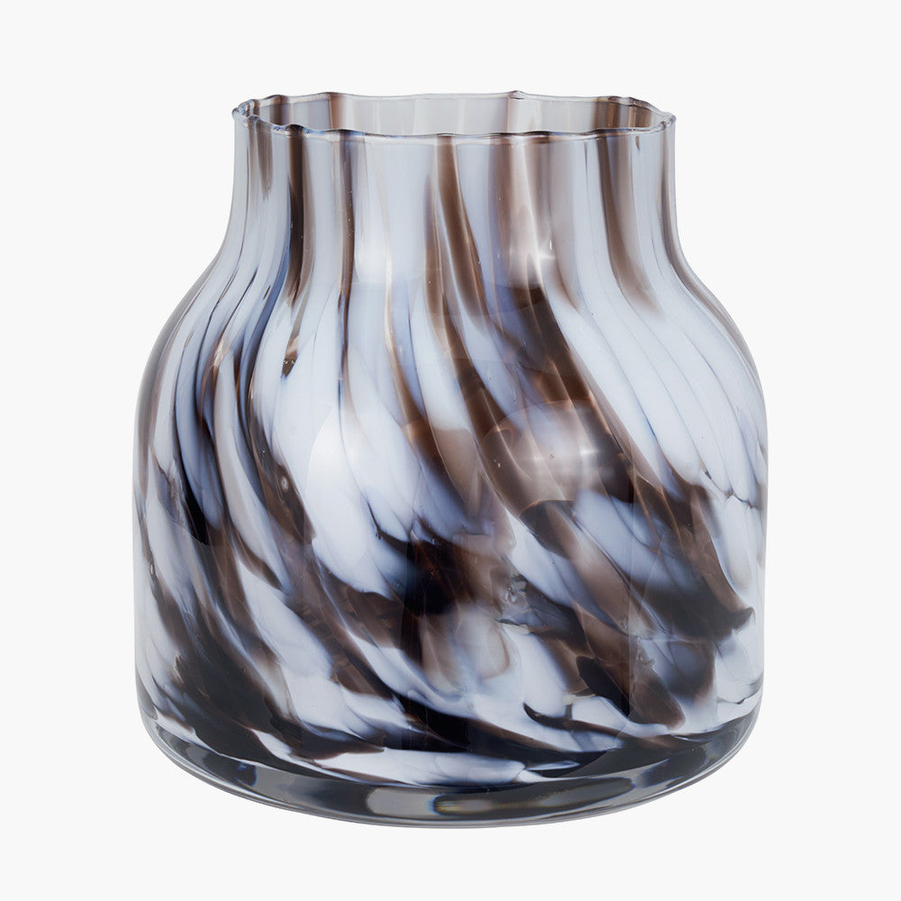 Tortoise Shell Short Glass Vase