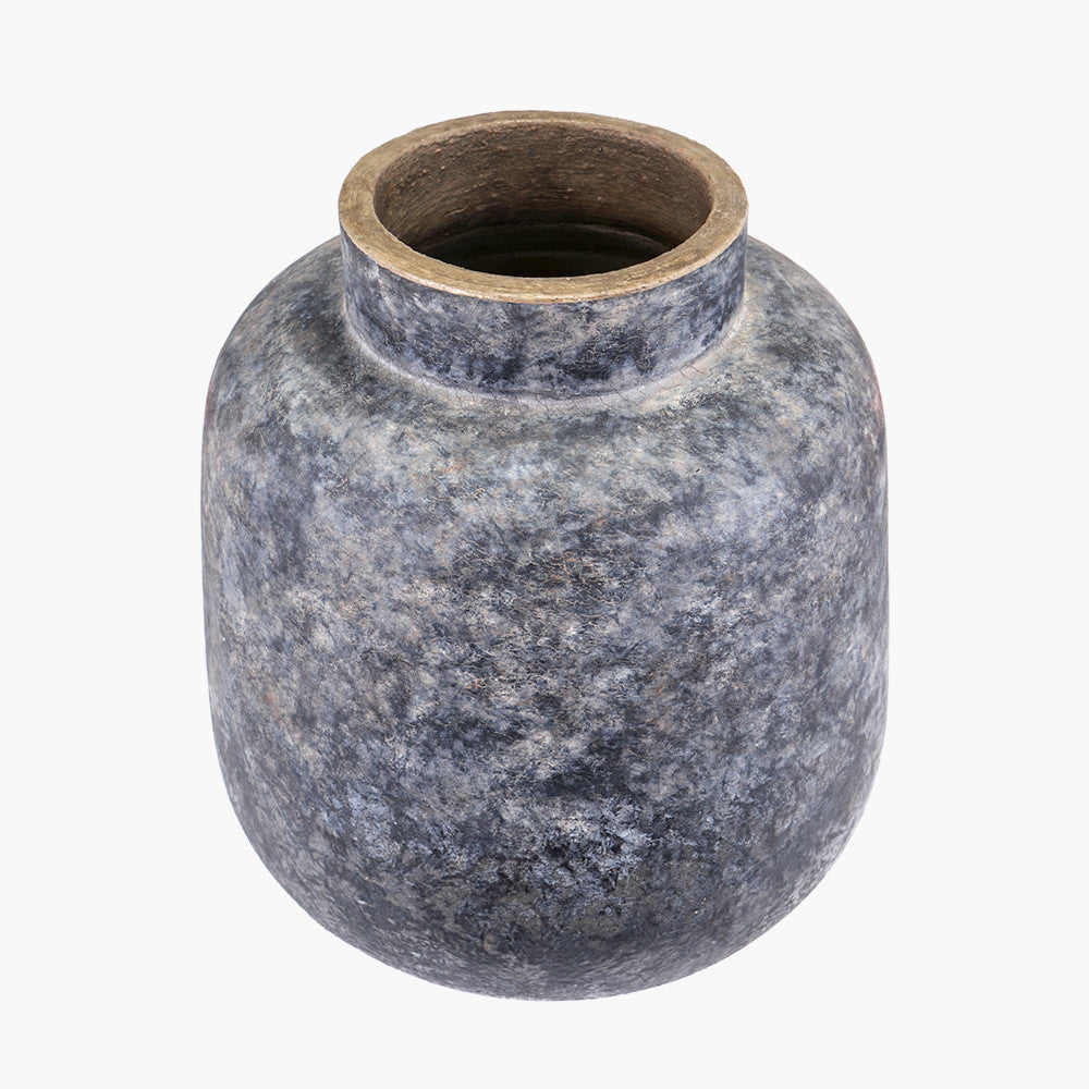 Vulcan Textured Volcanic Effect Grey Stoneware Vase