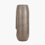 Visage Grey Face Design Tall Stoneware Vase