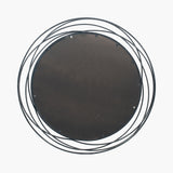 Antique Silver Metal Round Wall Mirror