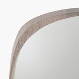 Grey Oak Wood Veneer Teardrop Wall Mirror