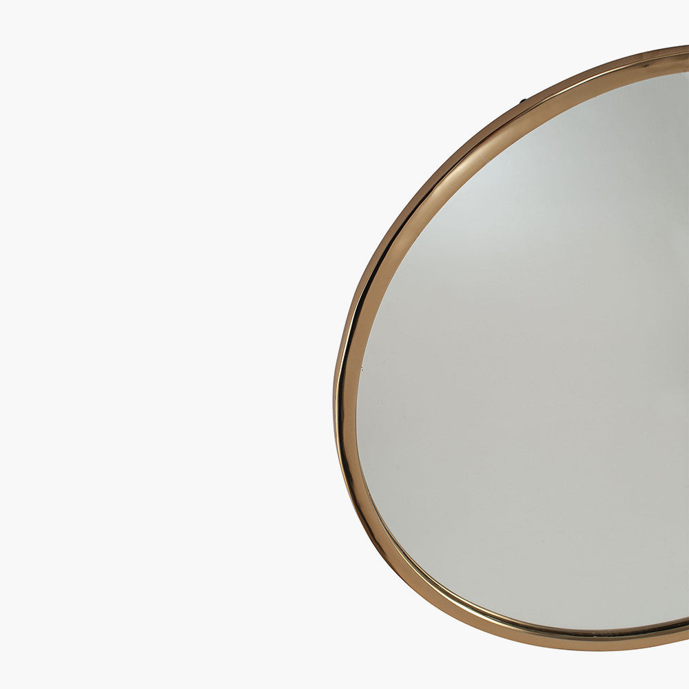 Gold Metal Round Wall Mirror