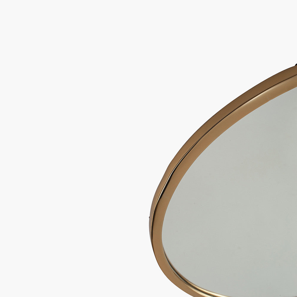 Gold Metal Round Wall Mirror