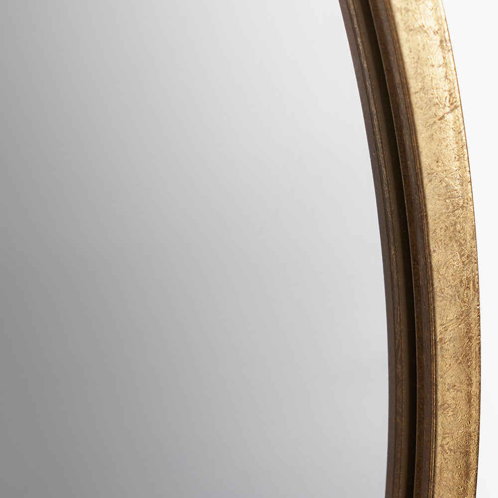 Gold Metal Overlay Decorative Round Wall Mirror