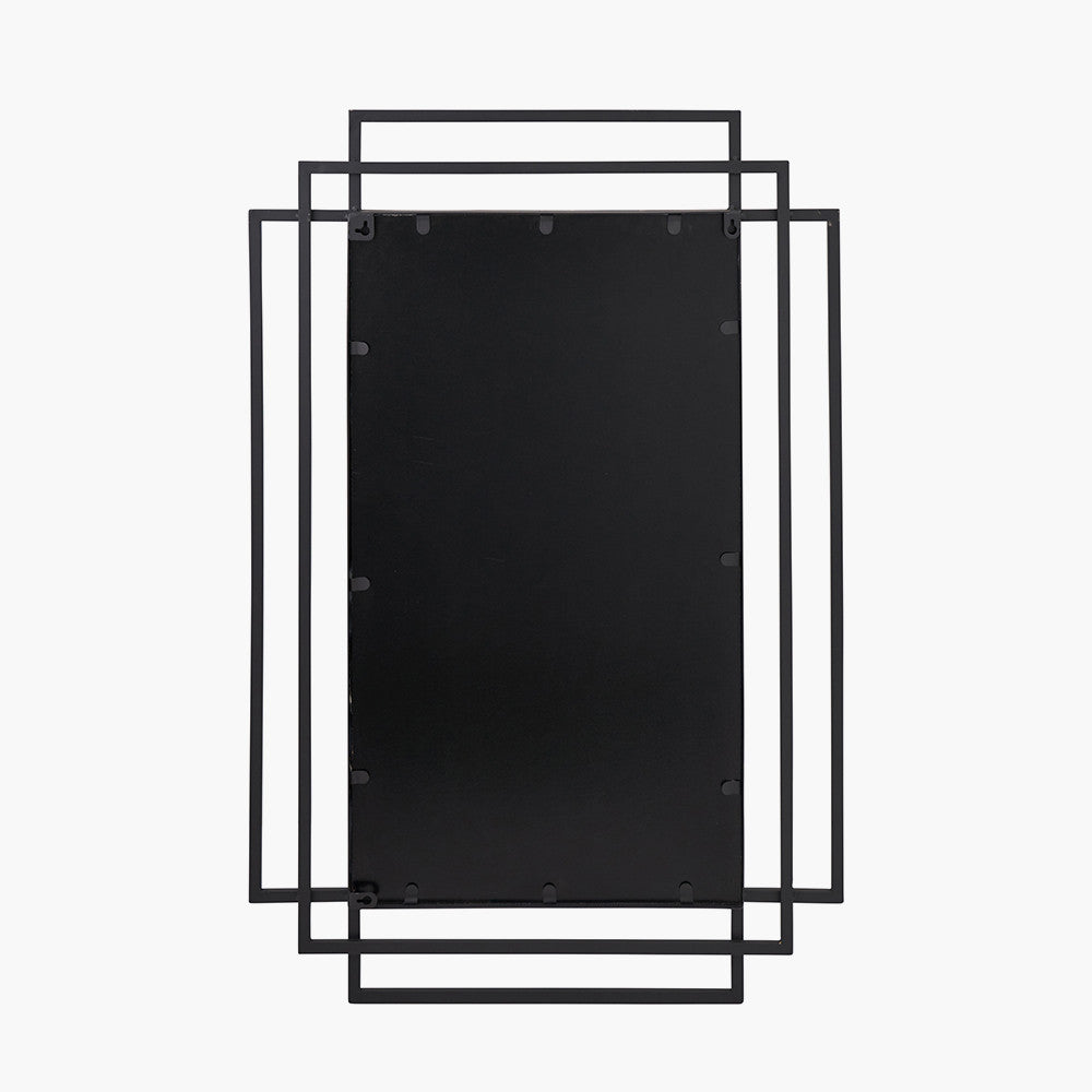 Black Metal Rectangular Multi Framed Wall Mirror