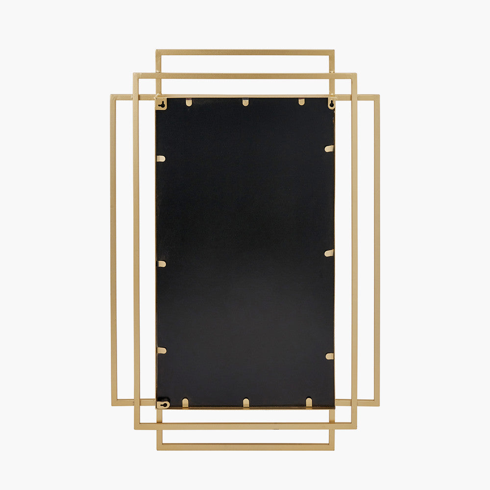 Gold Metal Rectangular Multi Framed Wall Mirror