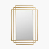 Gold Metal Rectangular Multi Framed Wall Mirror