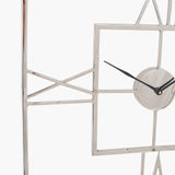 Silver Metal Square Wall Clock