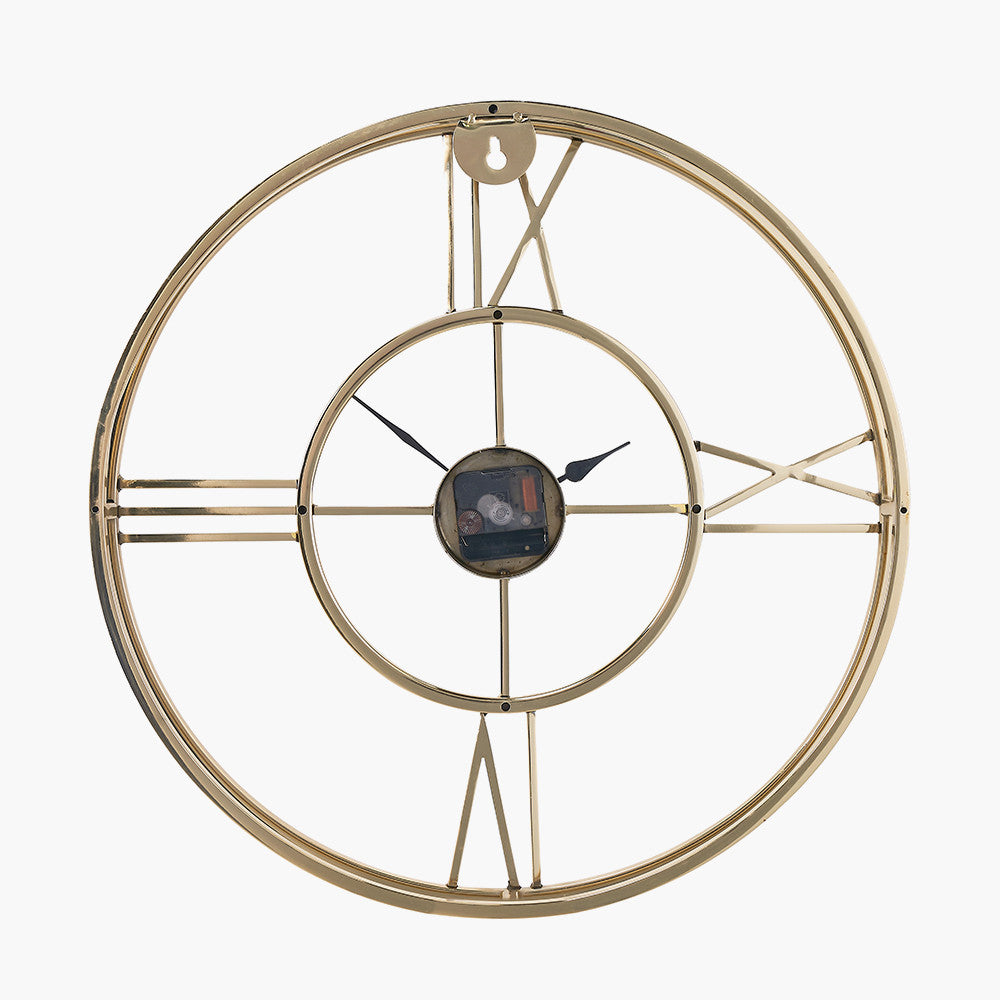 Gold Metal Double Framed Wall Clock