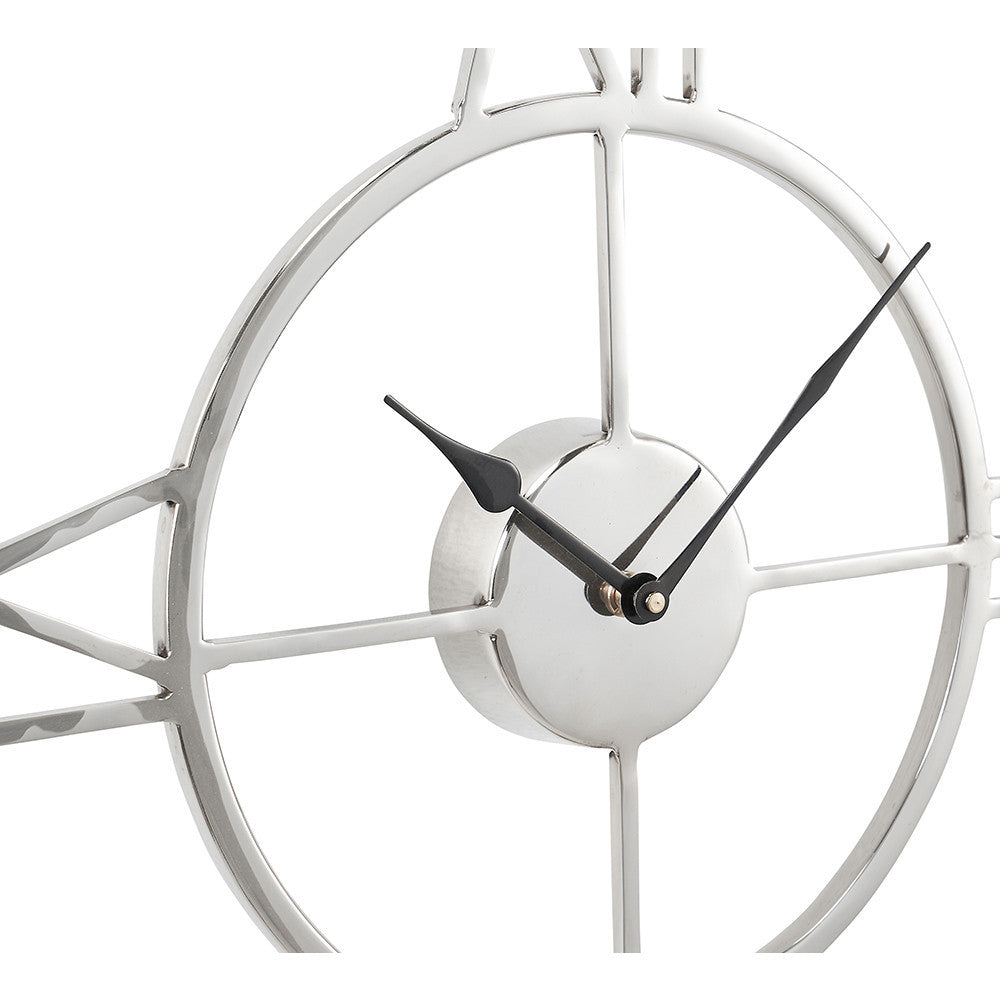 Silver Metal Double Framed Wall Clock