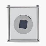 Silver Square Framed Standing Table Clock