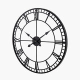 Black Metal Round Wall Clock