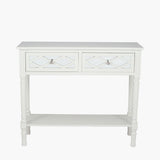 Puglia Ivory Mirrored Pine Wood Console Table K/D