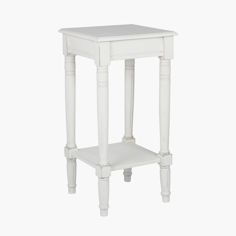 Heritage Elizabeth White Pine Wood Accent Table with Shelf K/D