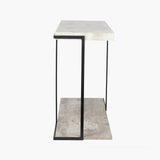 Jersey Concrete Effect MDF and Black Iron Console Table K/D