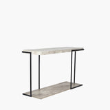 Jersey Concrete Effect MDF and Black Iron Console Table K/D