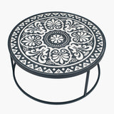 Safi Antique Black and Cream Wood and Iron Coffee Table