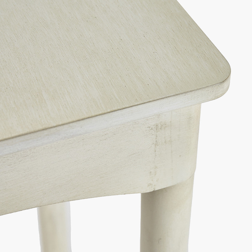 Naha Elizabeth White Pine Wood Square Occasional Table