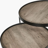 S/2 Brookfield Brown Wood Veneer Side Tables