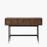 Arte Acacia Wood 3 Drawer Console Table