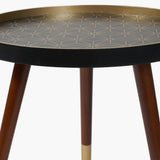 Peretti Black and Gold Floral Design Table K/D