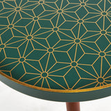 Peretti Forest Green Floral Design Table K/D