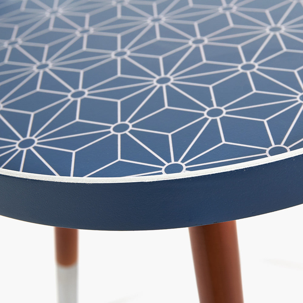 Peretti Sapphire Blue Floral Design Table K/D